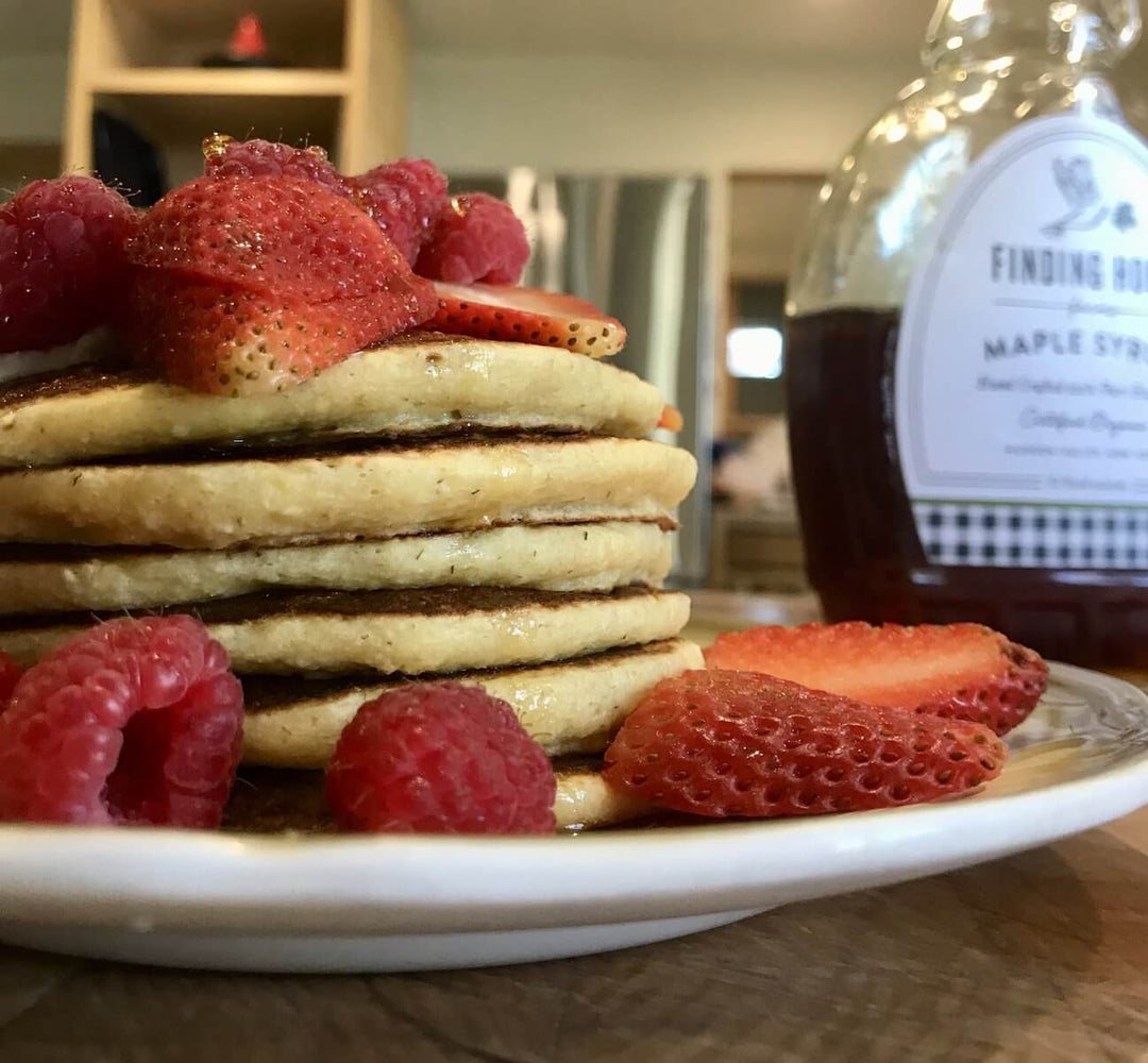 Fluffy Yogurt Pancakes with Berries