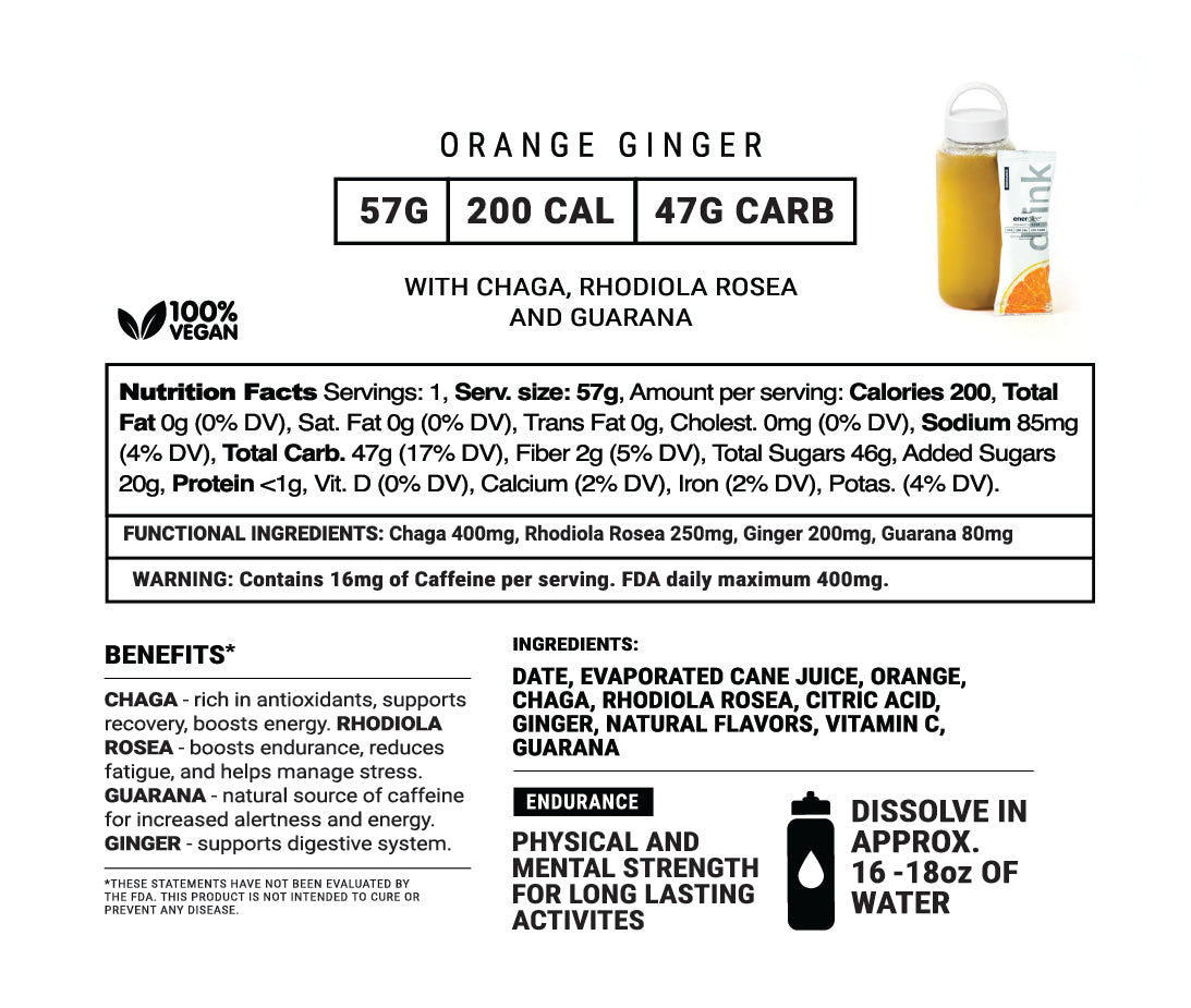 Orange Ginger Endurance Energy Drink w/Adaptogens – myspringenergy