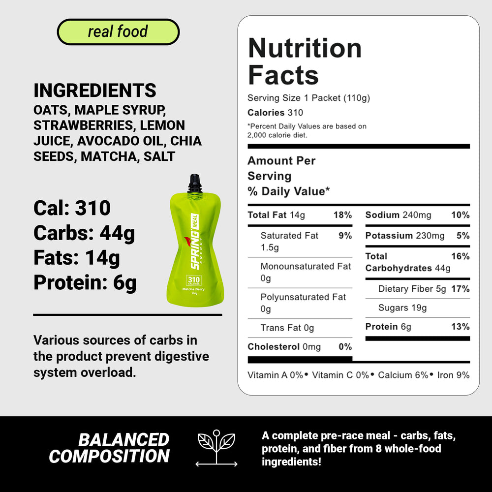 Matcha Berry Endurance Meal With Natural Caffeine (Vegan) 310 Kcal