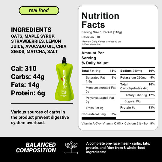 Matcha Berry Endurance Meal With Natural Caffeine (Vegan) 310 Kcal