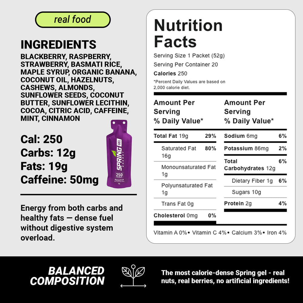 Nuts And Berries with 50 mg Caffeine (Vegan) 250 Kcal- Speednut